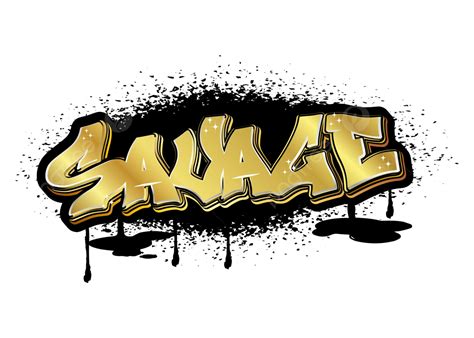 Tipograf A De Graffiti Salvaje Vector Png Salvaje Pintada