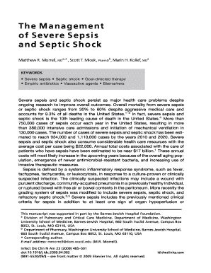 Fillable Online The Management Of Severe Sepsis And Septic Shock