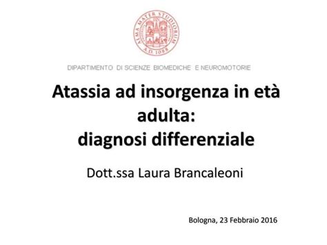 Atassia Ad Esordio Nell Adulto Ppt