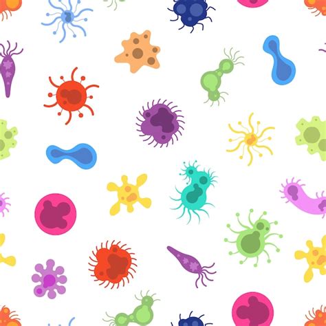 Premium Vector Viruses Pattern Colorful Germs Background Toxin