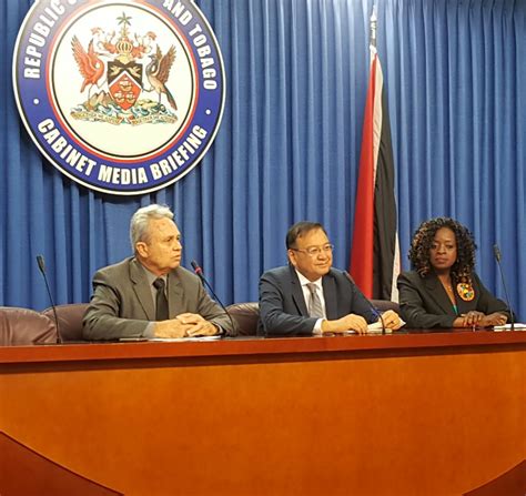 Office Of The Prime Minister Republic Of Trinidad And Tobago Post Cabinet Media Briefing