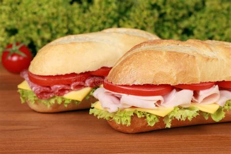 Ham and salami sandwich stock photo. Image of tomato - 25751364