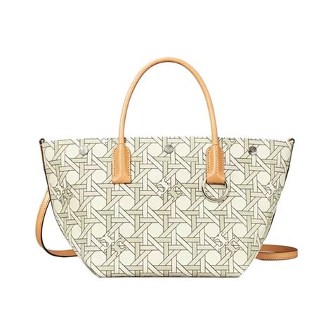 Jual TORY BURCH Tory Burch Basketweave Tote Bag Small Canvas New Ivory