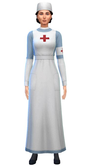 First World War Vad Nurse Uniform 3 Swatches Maxis Match Cc