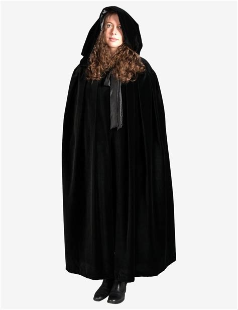 Handmade Venetian Costume Unisex Black Cloak With Hood In Velvet Etsy