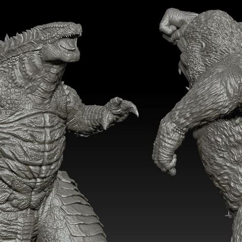 3d File Godzilla Vs Kong Diorama Monsterverse・3d Print Design To