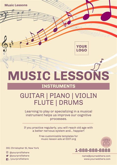 Editable Music Classes Flyer Templates