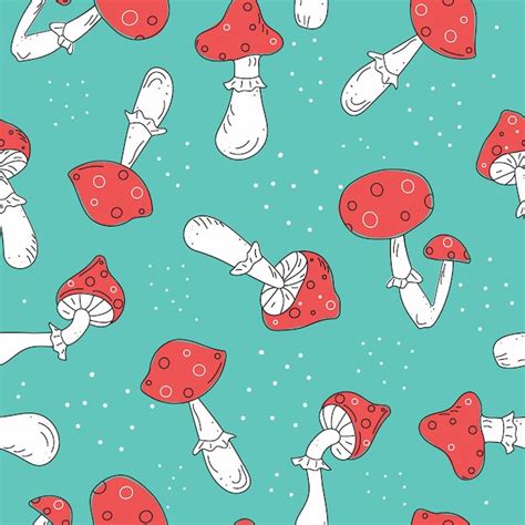 Premium Vector Mushroom Seamless Pattern