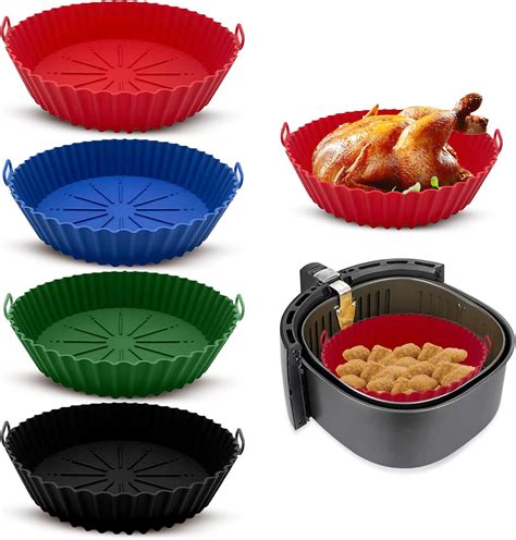 4 Pack Silicone Air Fryer Liner 63inch Reusable Air Fryer