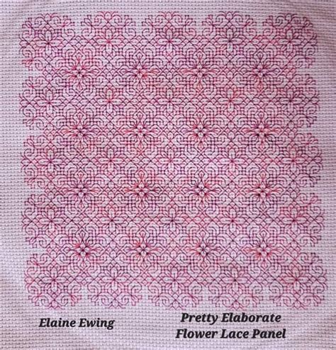 Pretty Elaborate Flower Lace Panel Blackwork Chart Etsy