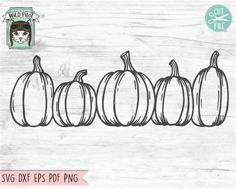 Pumpkin Svg Row Of Pumpkins Svg Pumpkins Cut File Etsy