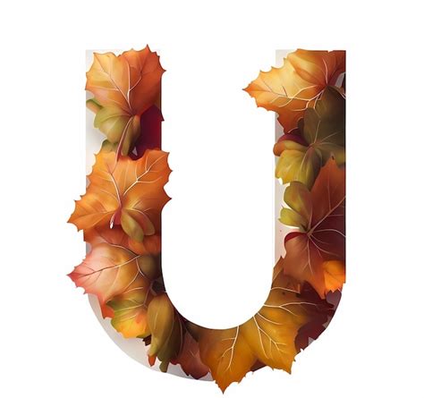 Premium Ai Image Letter U Of The Autumn Alphabet