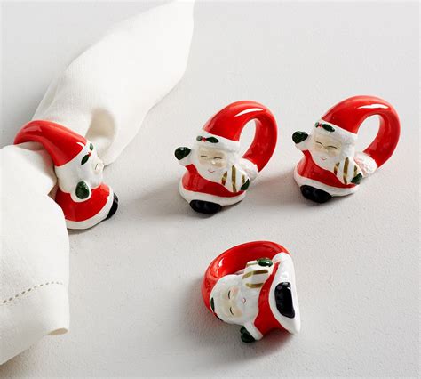 Ceramic Santa Napkin Ring Set Of Pottery Barn