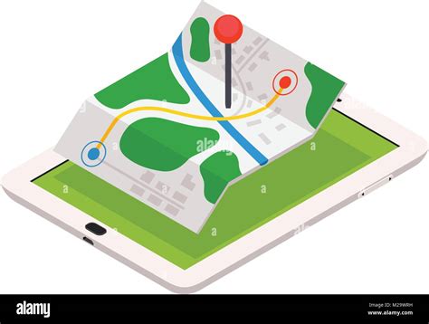 3d Isometric Mobile Gps Navigation Concept Stock Vector Image And Art Alamy