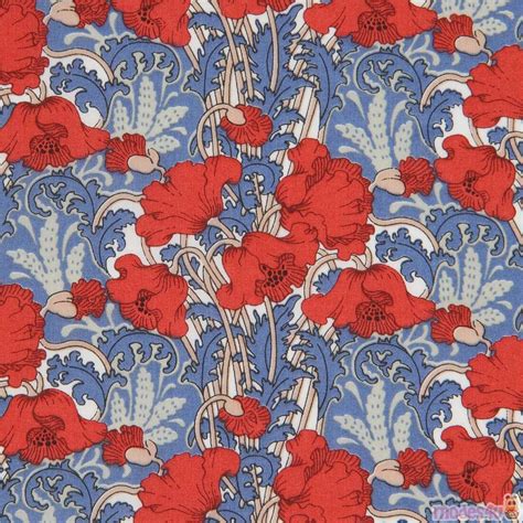 Tana Lawn Cotton Fabric With Poppy Flowers By Liberty Fabrics Modes4u