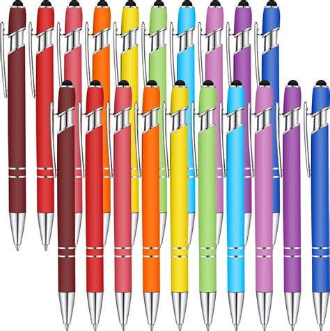 Amazon 20 Pieces Ballpoint Pen With Stylus Tip Metal Stylus Pens