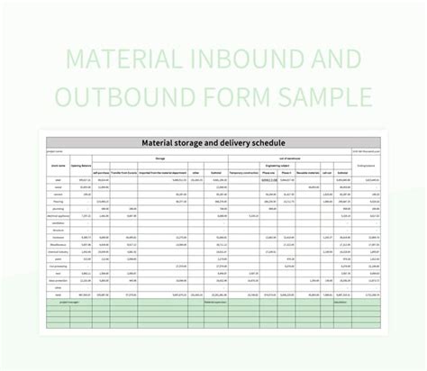 Excel Form For Company Inbound And Outbound Notice Excel Template And