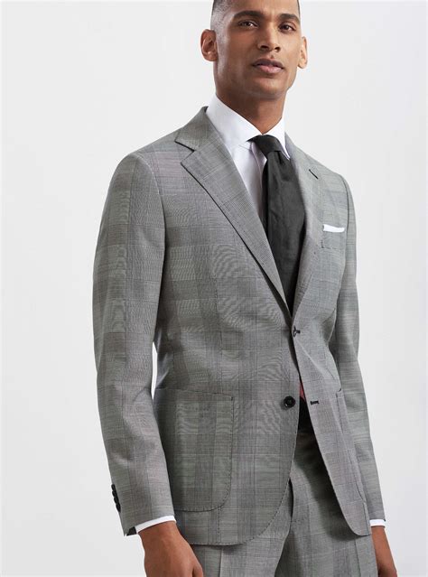 Americana De Traje Pr Ncipe De Gales En Tejido Vitale Barberis Canonico