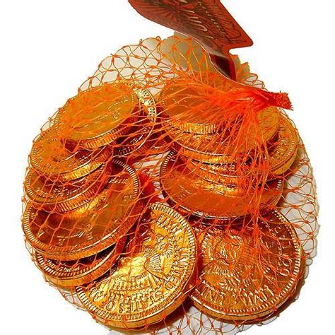 Chocolate Coins in Gold Foil 2oz mesh bags | groovycandies.com Online Candy Store – GROOVYCANDIES