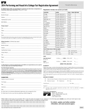 Fillable Online Nacacnet Performing And Visual Arts College Fair