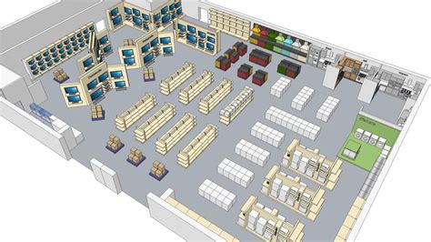 Electrical Store Shop Floor Layout 12 000 Sq Ft 3D Warehouse