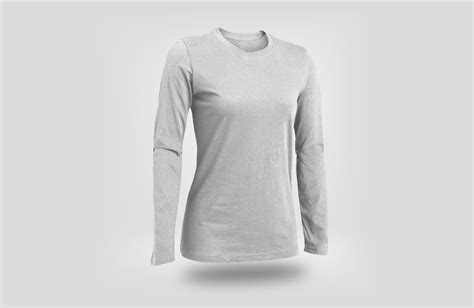 Free Long Sleeve Female T Shirt Mockup Psd Psfreebies