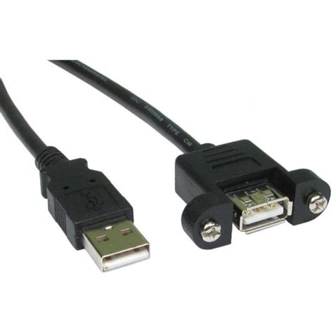 Cables Direct Ltd Usb 2 0 Type A Male To Type A Female Panel Mount Cable