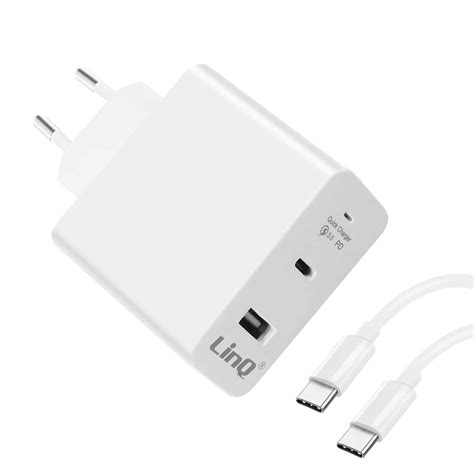 Ladowarka Scienna Linq Usb Typu C Z Szybkim Ladowaniem W Biala