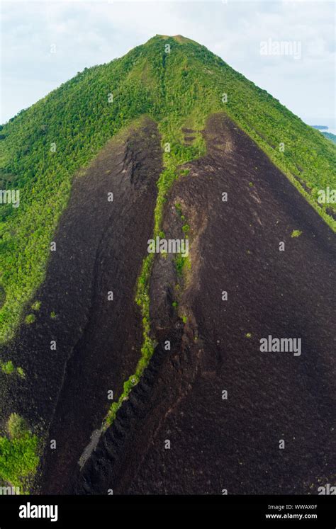 Aerial view of active volcano in the Banda Islands Moluccas archipelago Indonesia. Gunung Api ...