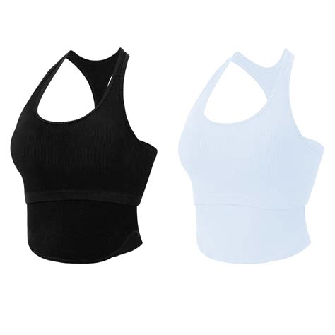 Pcs Sports Bra For Women Removable Chest Pad Workout Crop Tops For