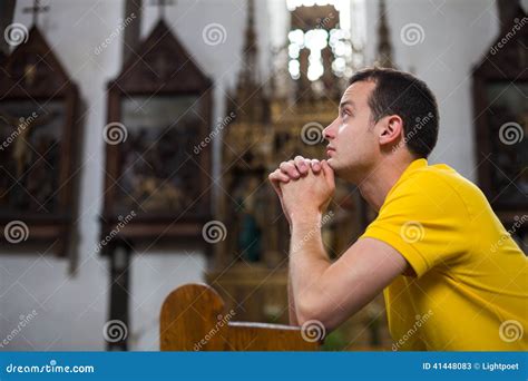 Handsome Young Man In A Church Stock Image Image Of Cathedral