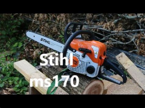 New Stihl Ms170 Chainsaw Start Up And Test Cuts YouTube