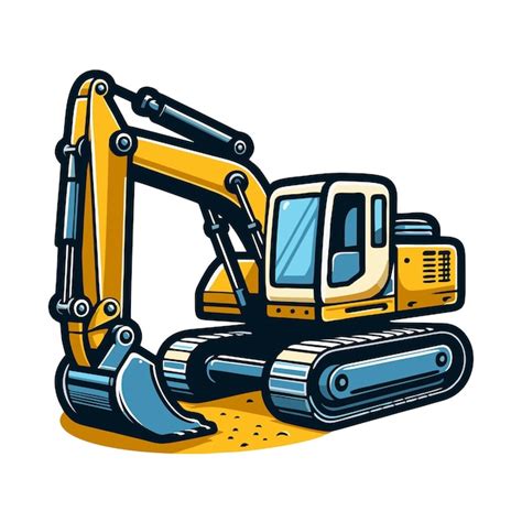 Premium Vector Excavator Flat Vector Design In Comic Style