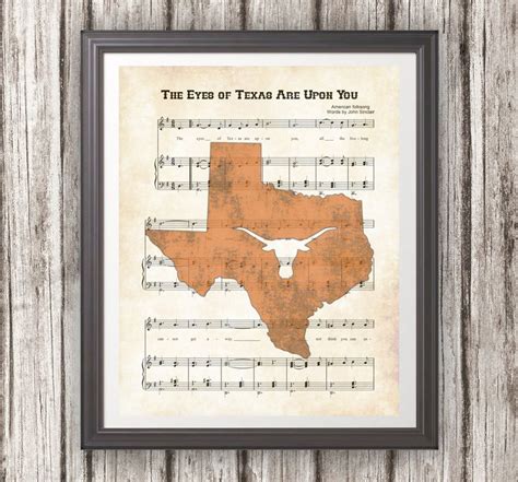 Music sheet for The Eyes of Texas Are Upon You and a beautiful rustic ...