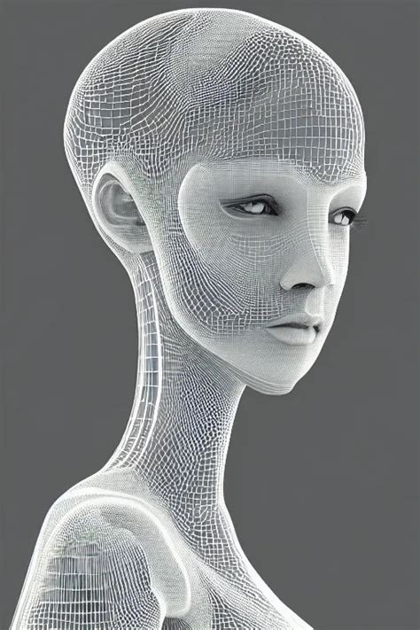 Clean Topology Wireframe View Of Neck And Shoulders Stable Diffusion