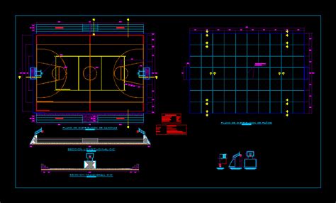 Losa Deportiva En Autocad Librer A Cad