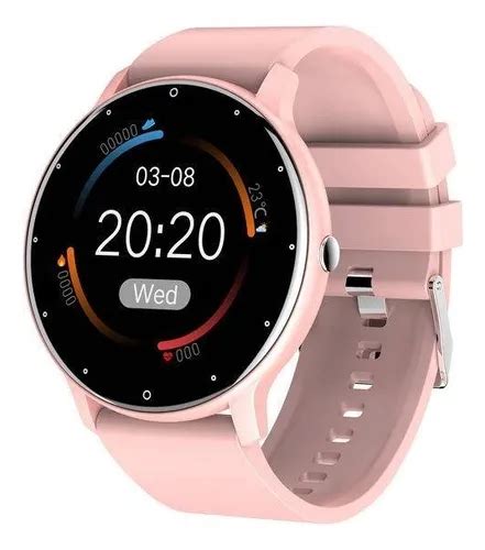 Smart Watch Redondo Feminino - Relógio Feminino Smartwatch Redondo Imediato Cor Bisel Rosa | Frete grátis