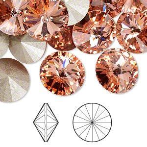 Chaton Crystal Passions Rose Peach Foil Back Mm Faceted Rivoli