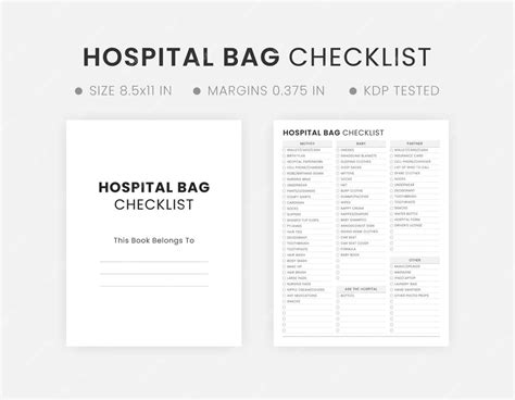 Premium Vector Editable Hospital Bag Checklist Template Printable For