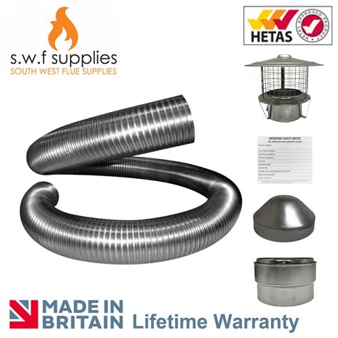 Multifuel Stove Chimney Flexible Flue Liner 316 Or 904 Grade For Stoves 5 6 Ebay