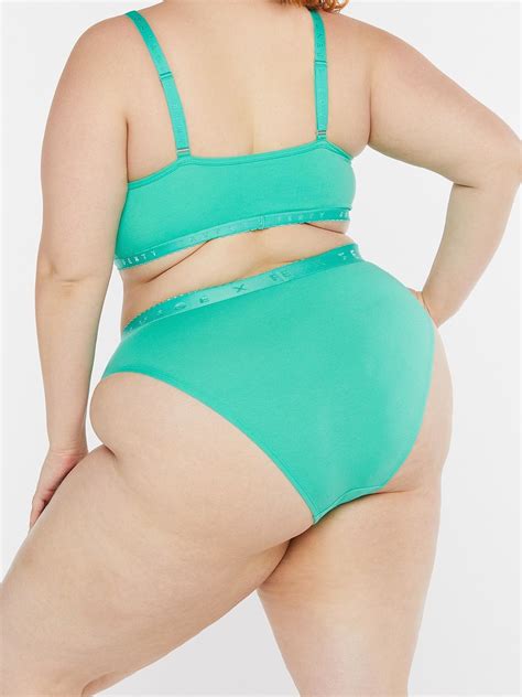 Savage X Cotton Jersey High Leg Bikini In Green SAVAGE X FENTY France