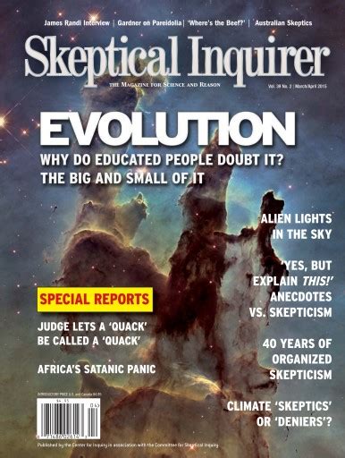 Skeptical Inquirer Magazine March April 2015 Back Issue