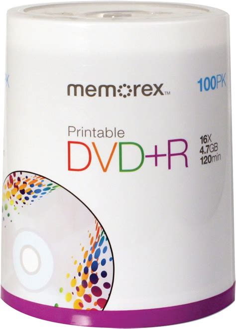 Amazon Memorex Dvd Plus R X Gb Pack Spindle Printable