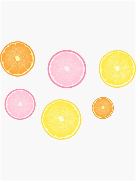 Lemon And Orange Citrus Sticker Pack Sticker By StickerSquashs