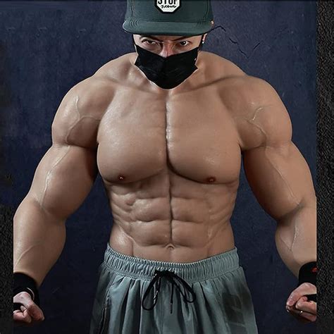 Buy Knowu Male Fake Chest Silicone Muscle Suit Fake Abs Realistic Pecs