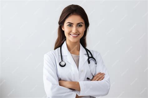 Premium Photo Medical Concept Of Indian Beautiful Female Doctor In White Coat With Stethoscope