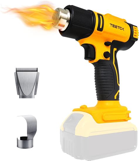 Teetok Cordless Hot Air Gun For Dewalt 20v Max Battery Heart Gun For Paint Stripping Diy