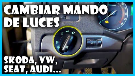 Cómo CAMBIAR un MANDO INTERRUPTOR de LUCES SKODA OCTAVIA VW AUDI