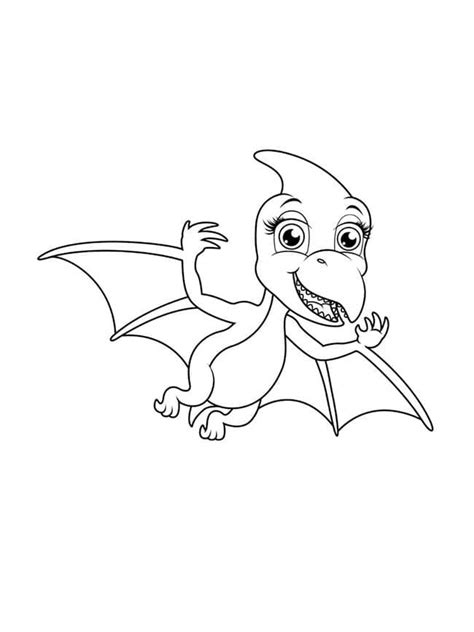 Dibujos de Bebé Pterodáctilo para Colorear para Colorear Pintar e