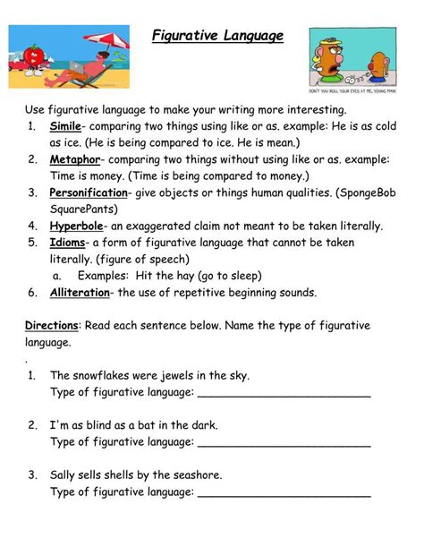 Figurative Language Activities Worksheets And Task Cards Bundle